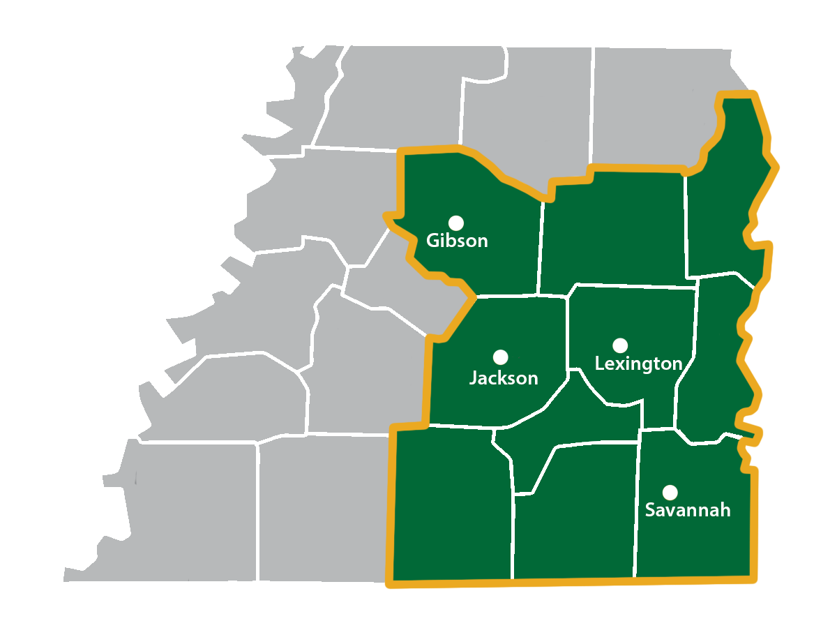 service area location map