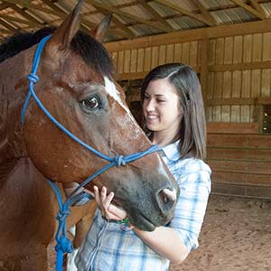 Student and horse